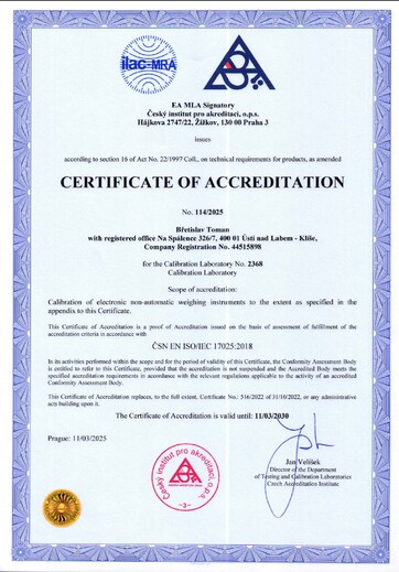 Certificate of Accreditation AKL 2368